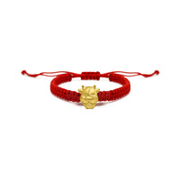 Smiley Ox with Ingot Chinese Zodiac Red String Bracelet (24K)