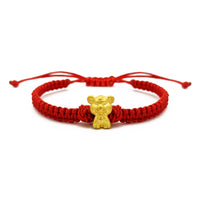 Smiley Tiger Chinese Zodiac Red String Gelang (24K) ngarep - Popular Jewelry - New York