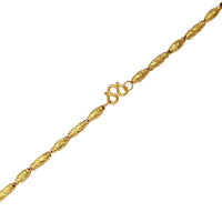 Diamond-cut Glitter Textured Barrel Necklace (24K)