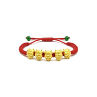 Gelang Tali Merah Zodiak Cina Ox Quintuplet (24K) utama - Popular Jewelry - New York