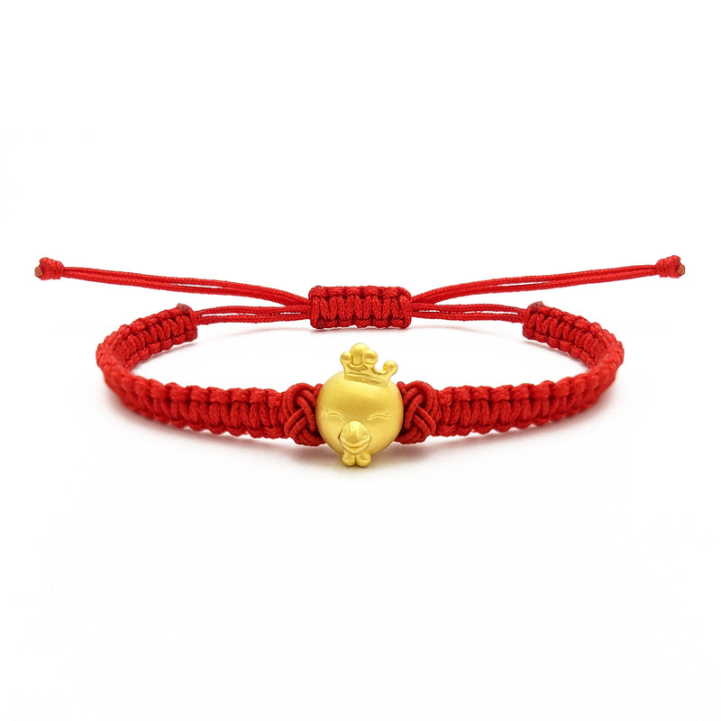 Royal Rooster Chinese Zodiac Red String Bracelet (24K) main - Popular Jewelry - New York