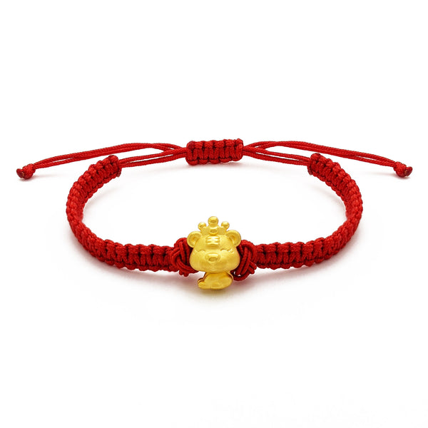 Tiger King Chinese Zodiac Red String Bracelet (24K) main - Popular Jewelry - New York