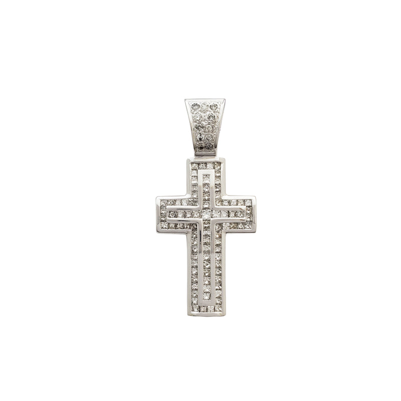 Iced-Out Diamond Cross Pendant (Platinum)