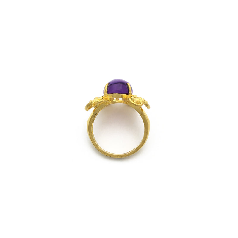 Cabochon Amethyst Butterfly Ring (24K)