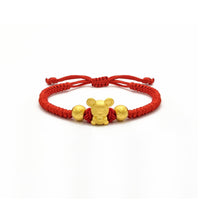 Lovely Rat with Ingot and Firework Beads Chinese Zodiac Red String Bracelet (24K) main - Popular Jewelry - New York