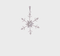 Diamond Snowflake Pendant (Silver) 360 - Popular Jewelry - New York