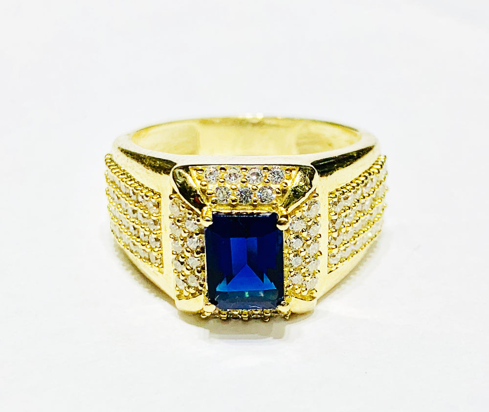 Blue stone Ring CZ (10K).