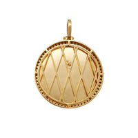 Медалјон приврзок со кружна слика со дијаманти со цврсто коло (14К) Popular Jewelry Њујорк