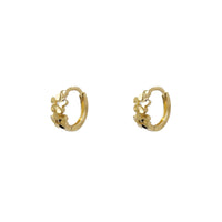 2 Flowers Huggie Earrings (14K) Popular Jewelry New York