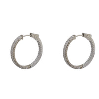 Double Row Inside-Out Hoop Earrings (Silver)