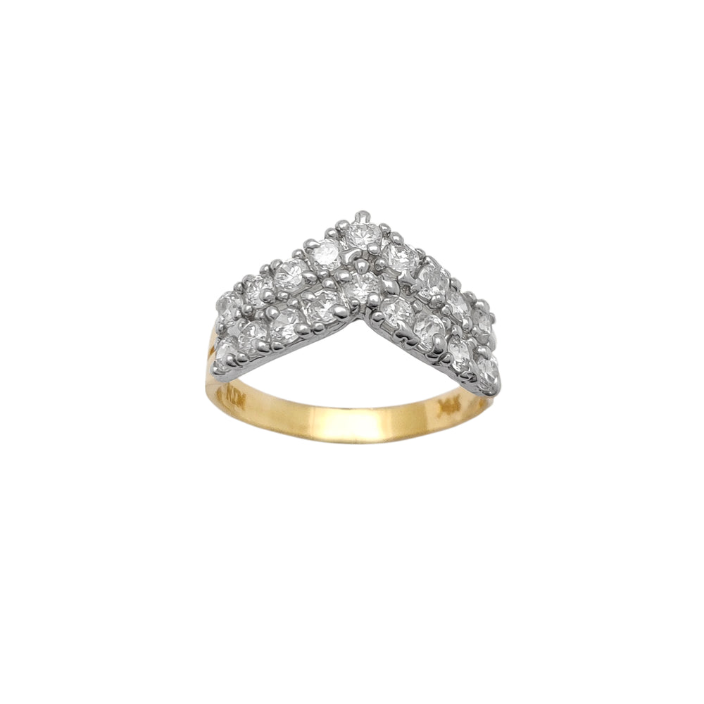 2 Row Pave Chevron Ring (14K) Popular Jewelry New York