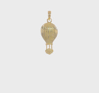 Hot Air Balloon Embossed Pendant (14K) 360 - Popular Jewelry - New York