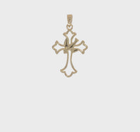Outline Cross Dove Pendant (14K)