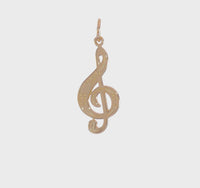 Music Note Adorned Treble Clef Pendant (14K) 360 - Popular Jewelry - New York