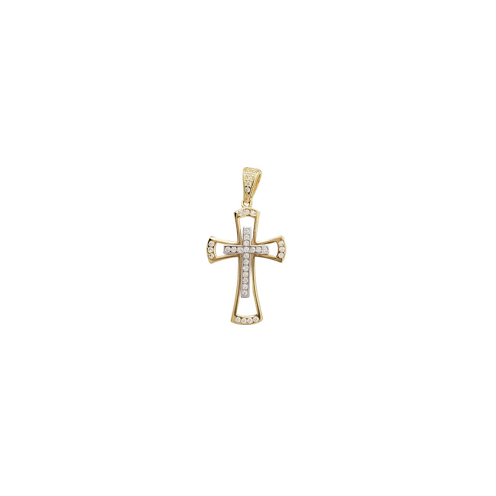 Cross Cz Pendant (14K)