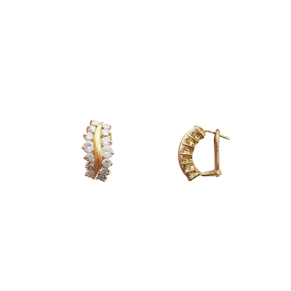 Diamond Cluster Leaf Earrings (14K)