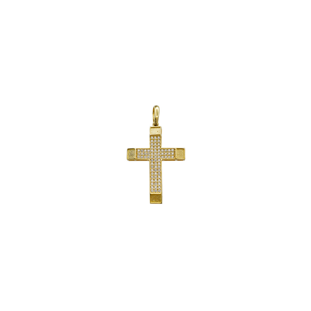Cross Cz Pendant (14K)