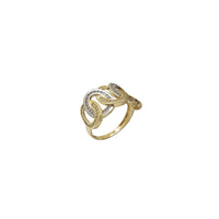 Two Tone Iced Out Cuban  Ring (14K)