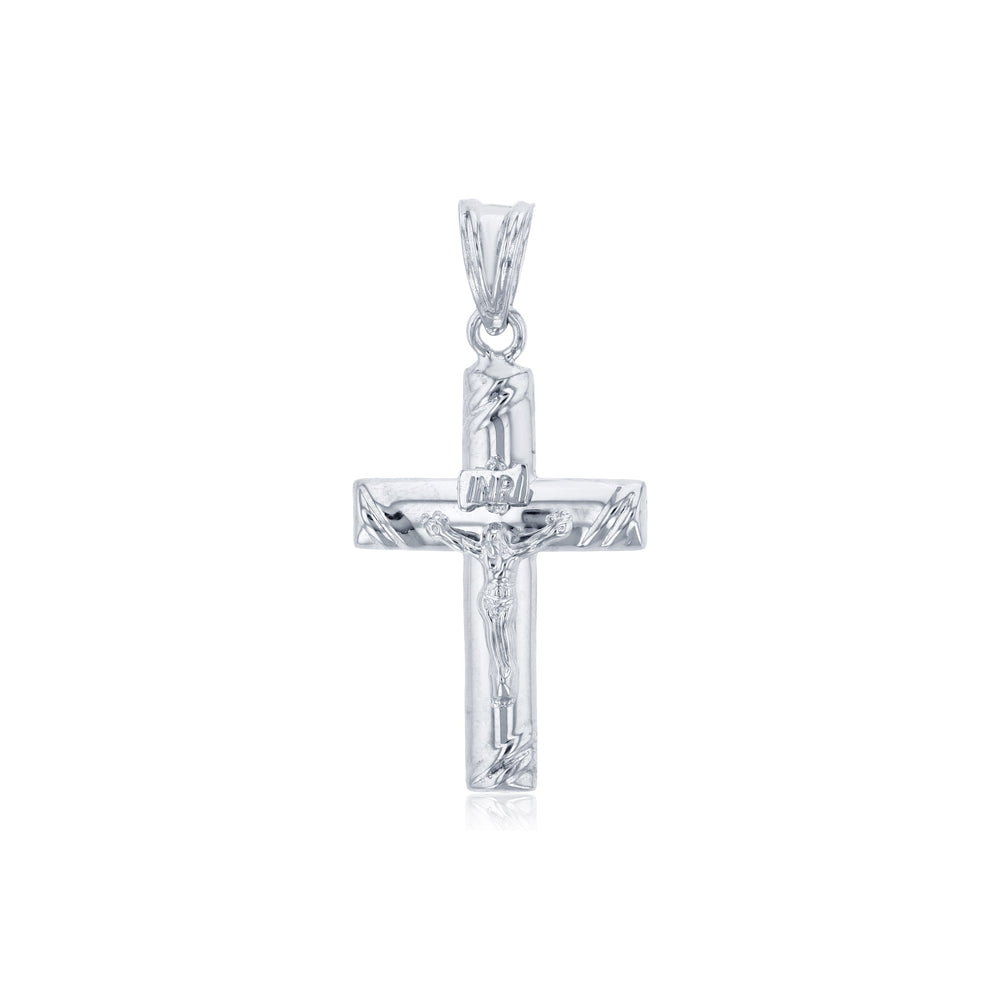 White Gold Polished Crucifix Pendant (14K)