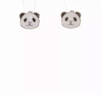 Anting-anting Stud Enamel Wajah Beruang Panda (Perak) 360 - Popular Jewelry - New York