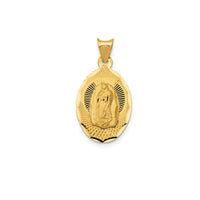 Yellow Gold Lady of Guadalupe Oval Pendant (14K)