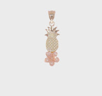Two-Tone Pineapple & Sakura Flower Pendant (14K)
