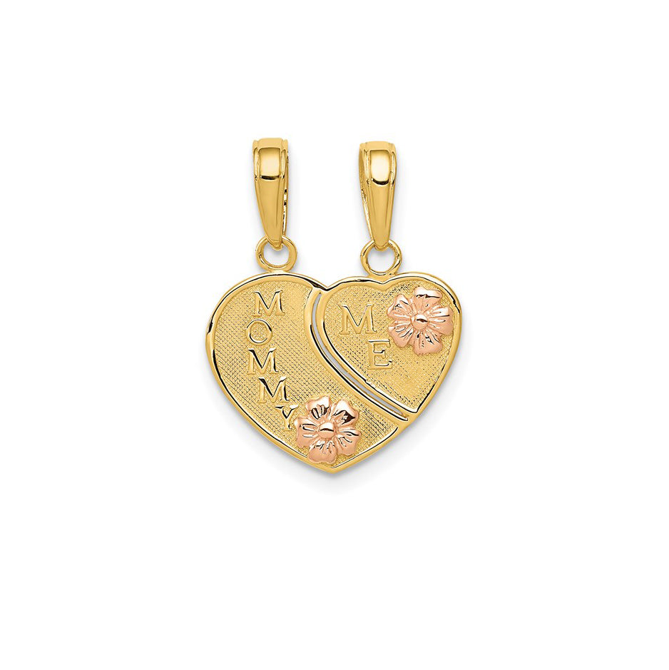 Break Apart "Mom & Me" Heart Pendant (14K)