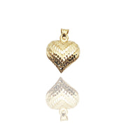 Diamond-Cut Tessellated Puffy Heart Pendant (14K)