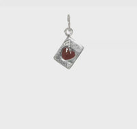 Ace of Hearts Card Pendant (Silver) 360 - Popular Jewelry - Njujork