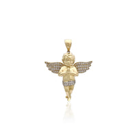 3D lūdzoša mazuļa eņģeļa kulons (14K) Popular Jewelry NY