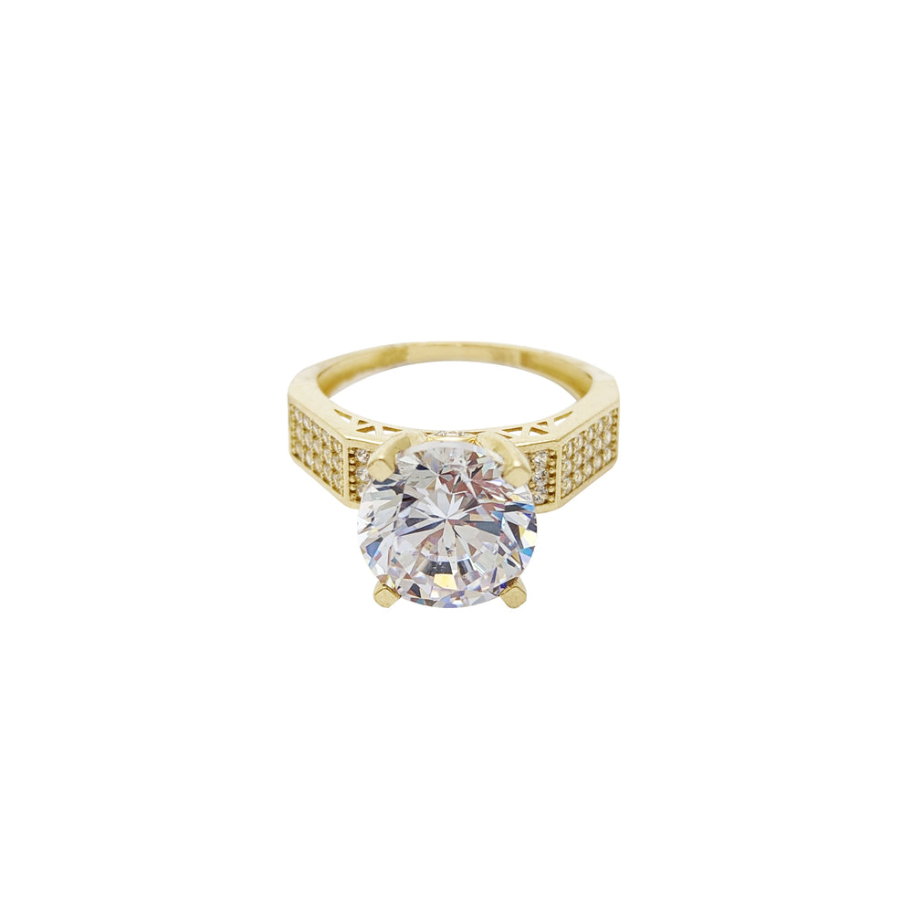 Three Row Accent Intertwined Engagement Ring (14K)