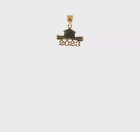 2023 Graduation Cap and Diploma Pendant (14K) 360 - Popular Jewelry - New York