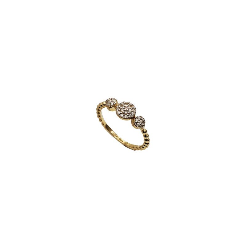 Zirconia Ball Beaded Lady Ring (14K)