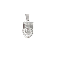 3-D Reversible Comedy & Tragedy Theatre Mask Pendant (Silver)