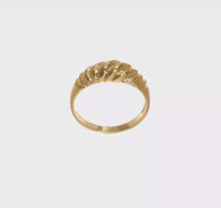 Elongated Croissant Dome Ring (14K) 360 - Popular Jewelry - New York