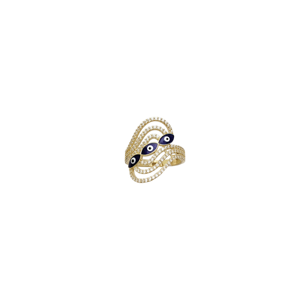 Triple Evil Eye Ring (14K)