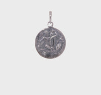 Antique-Finish Aquarius Zodiac Pendant (Silver)