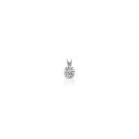 4-Prong Round Solitaire White Gold Pendant (14K) Popular Jewelry New York