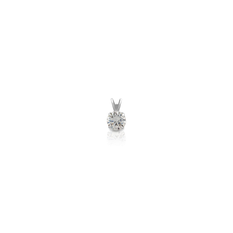 4-Prong Round Solitaire White Gold Pendant (14K) Popular Jewelry New York