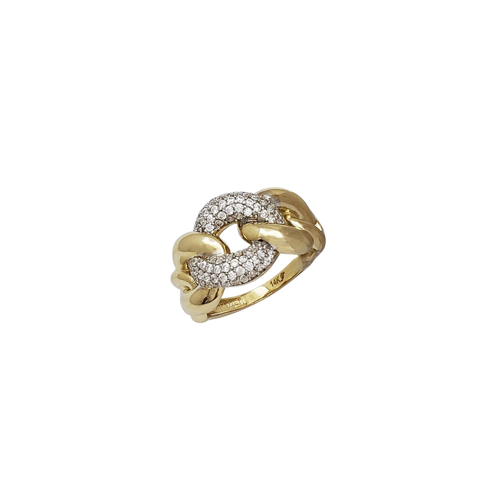 Cuban Link Whorl Ring (14K)