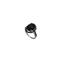 Oval Black Onyx Lady Ring (Silver)