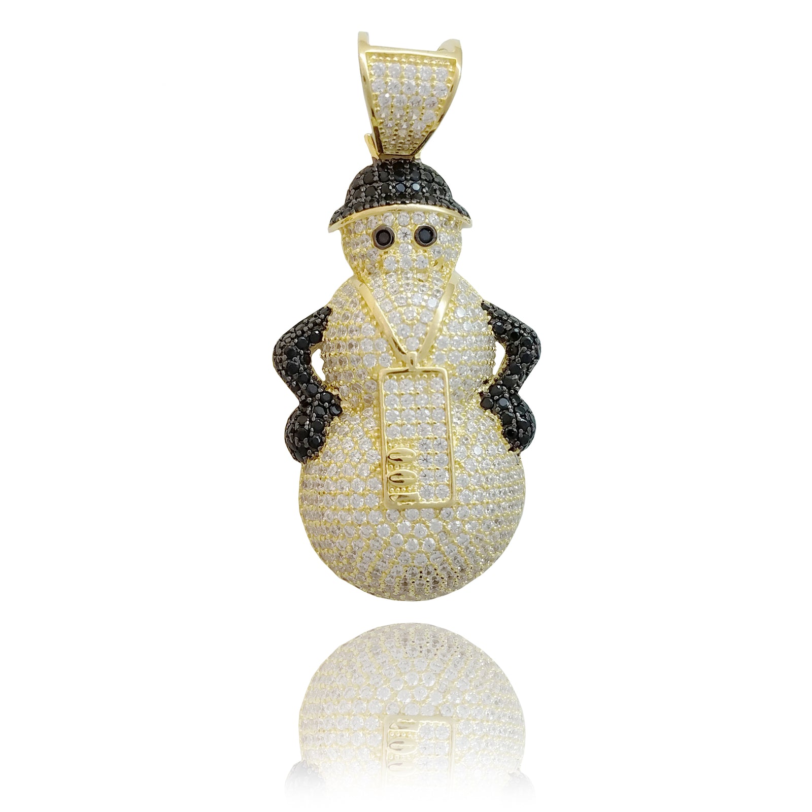 CZ Iced Out Snowman (Sterling Silver) – Popular J