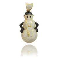 CZ Iced Out Snowman (Sterling Silver) - Popular Jewelry