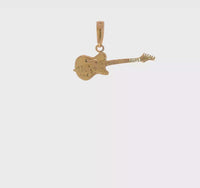 Glossy Texture Electric Guitar Pendant (14K)