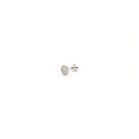 Round Diamond Cluster Stud Earrings white (10K) front - Popular Jewelry - New York