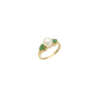 Pearl Emerald Accented Ring (10K) diagonaal - Popular Jewelry - New York