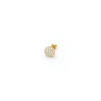 Round Diamond Cluster Stud Earrings yellow (10K) side - Popular Jewelry - New York