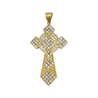 Icy Celtic Christian Pointed Cross Pendant (10K) front - Popular Jewelry - New York