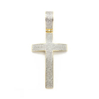 Diamond Convex Cross Pendant (14K)