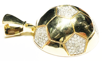 Diamond Half Round Soccer Ball pendant 10K Dilaw nga Bulawan